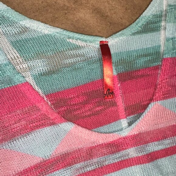 Southwest Design Sweater, Batwing, V-Neck, Orange and Green, Large - Picture 5 of 8